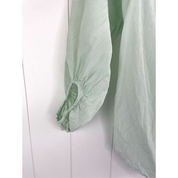 Roberta Freymann Silk Mint Double Tie Neck Peasant Blouse XS - Picture 4 of 10